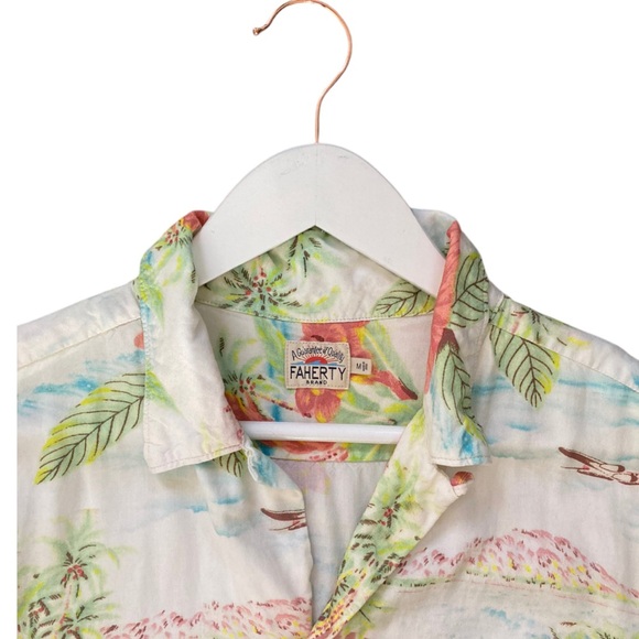 Faherty Kona Convertible Collar Printed EcoVero Camp Shirt Multi Men’s - Picture 9 of 13